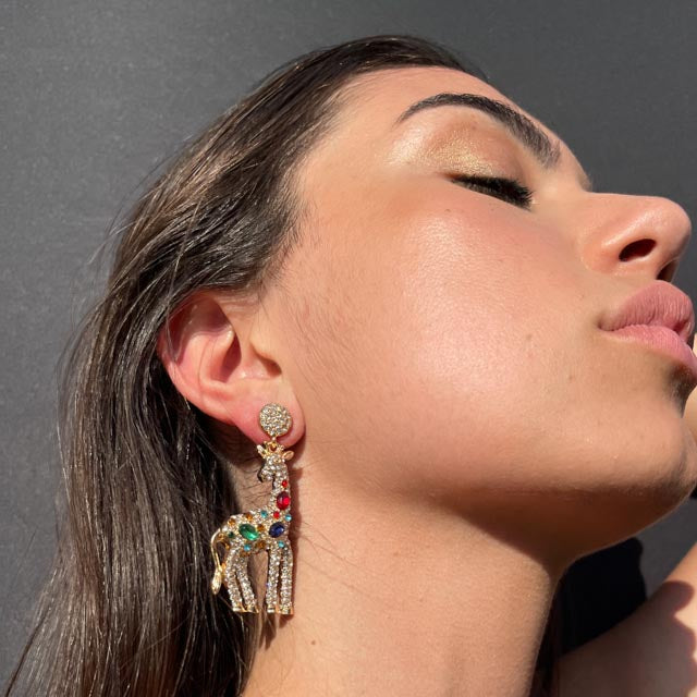 Palestro Milano Orecchini Giraffe di Zirconi