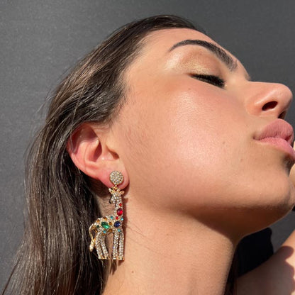 Palestro Milano Orecchini Giraffe di Zirconi