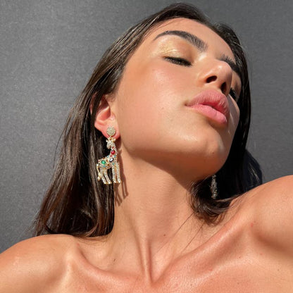 Palestro Milano Orecchini Giraffe di Zirconi