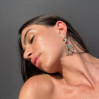 Palestro Milano Orecchini Giraffe di Zirconi