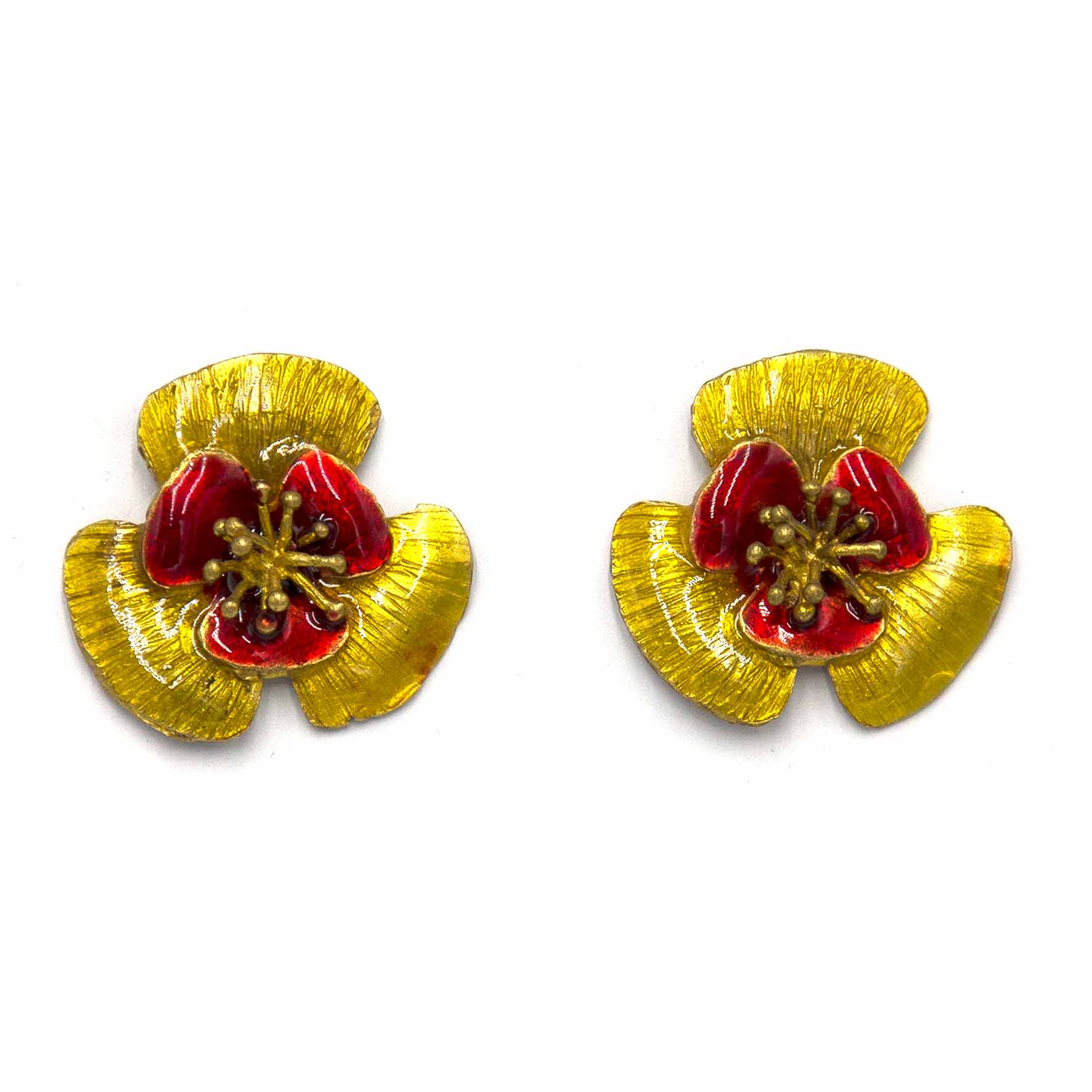 Palestro Milano Orecchini Gold Rosso Narciso