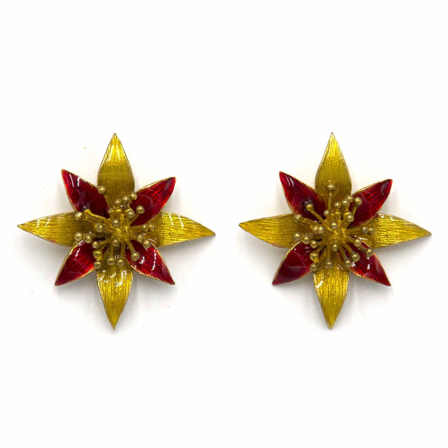 Palestro Milano Orecchini Gold Rosso Ninfea