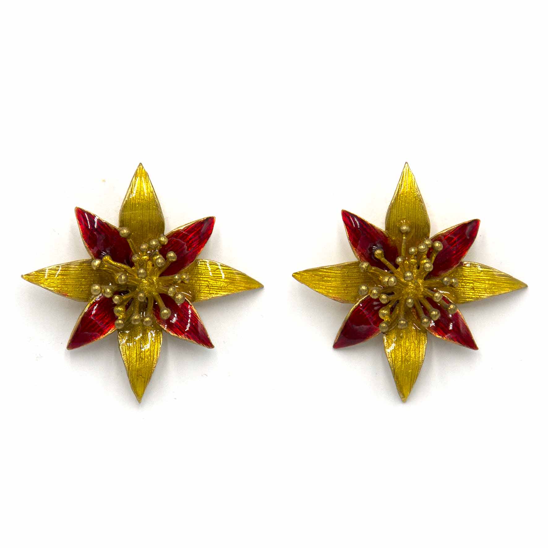 Palestro Milano Orecchini Gold Rosso Ninfea