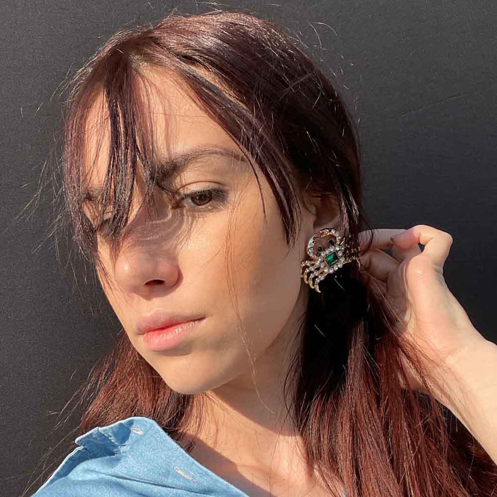 Palestro Milano Orecchini Granchio con zirconi