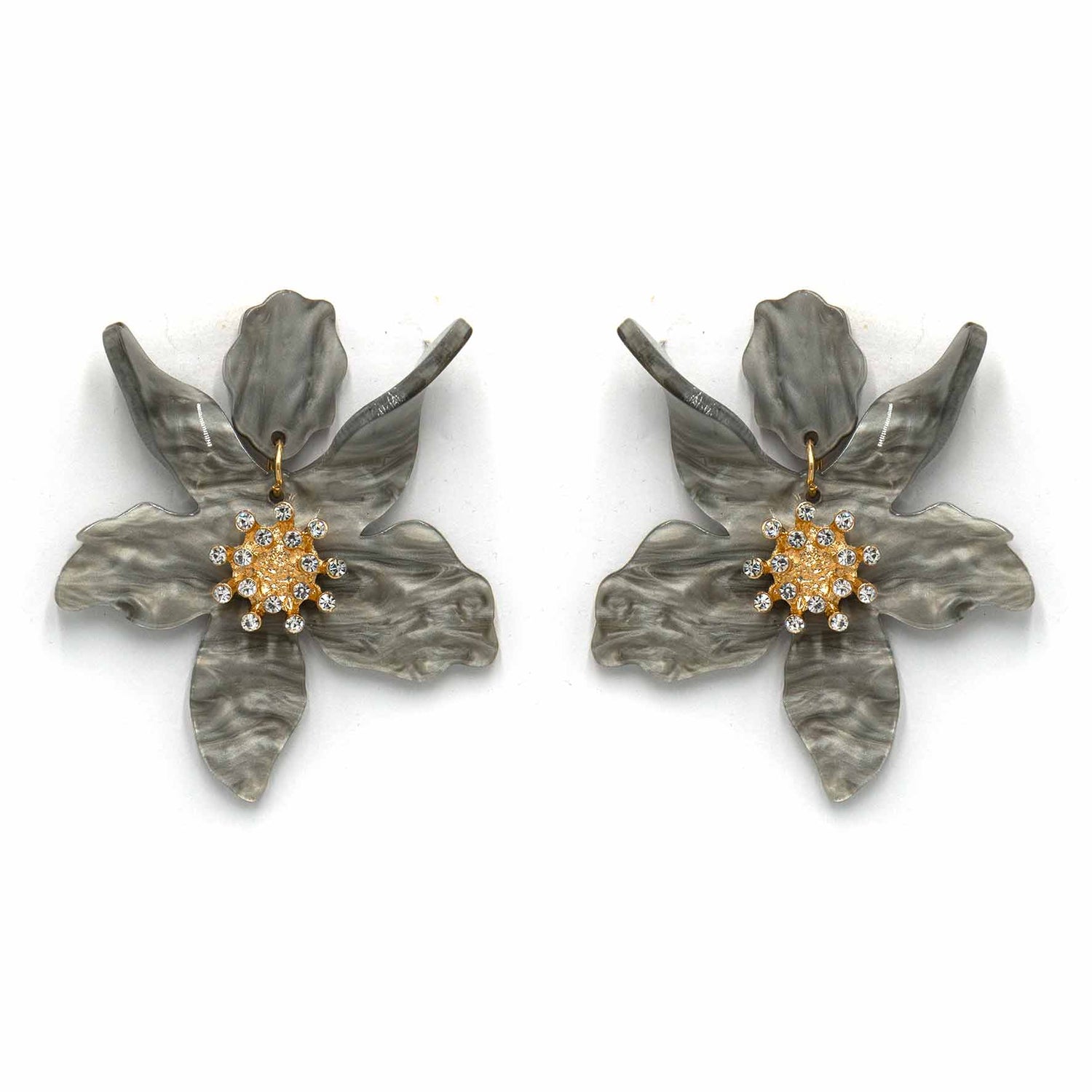 Palestro Milano Orecchini Grey Ibisco con zirconi - New colors