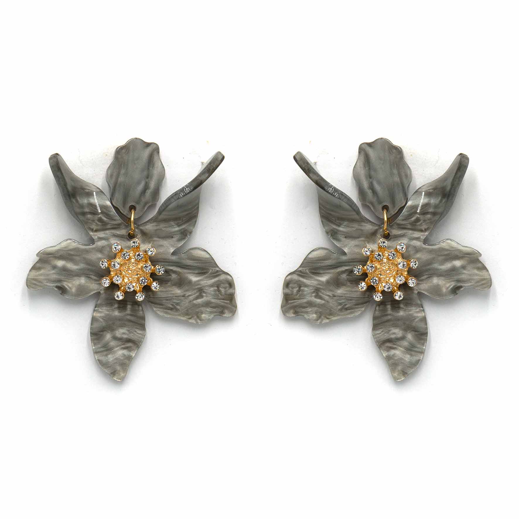 Palestro Milano Orecchini Grey Ibisco con zirconi - New colors