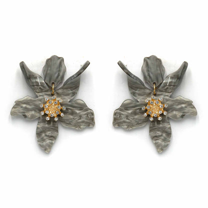 Palestro Milano Orecchini Grey Ibisco con zirconi - New colors