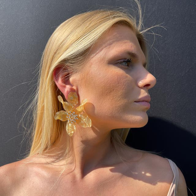 Palestro Milano Orecchini Ibisco con zirconi - New colors