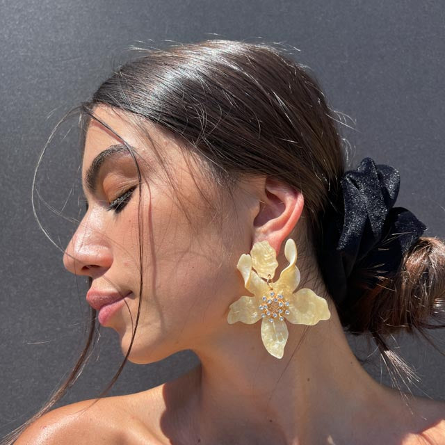 Palestro Milano Orecchini Ibisco con zirconi - New colors