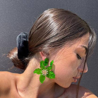 Palestro Milano Orecchini Ibisco con zirconi - New colors