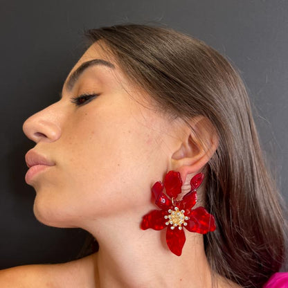 Palestro Milano Orecchini Ibisco con zirconi - New colors