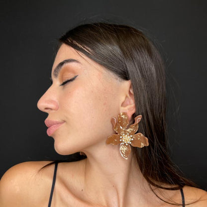 Palestro Milano Orecchini Ibisco con zirconi - New colors