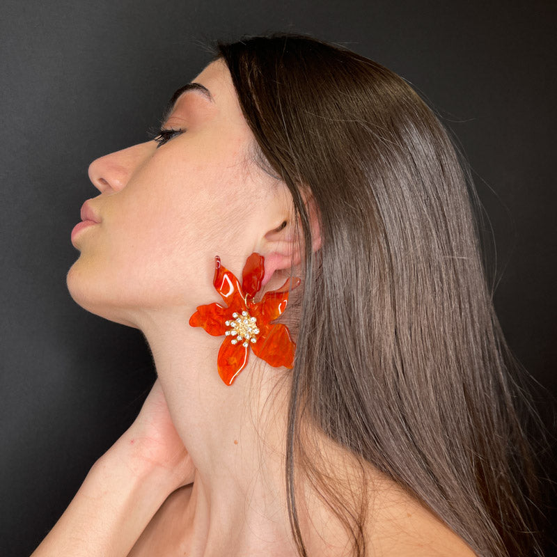 Palestro Milano Orecchini Ibisco con zirconi - New colors