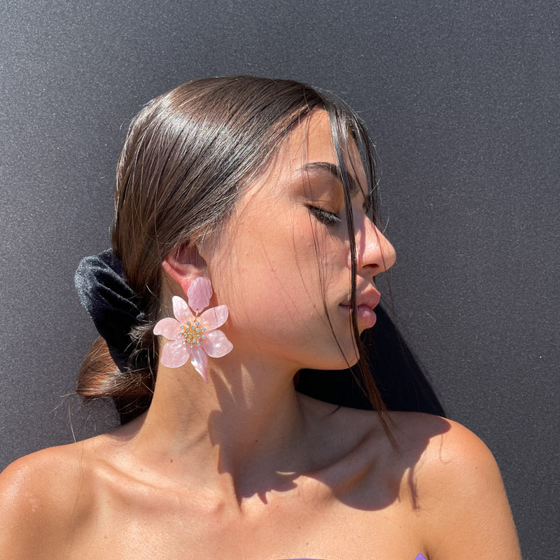 Palestro Milano Orecchini Ibisco con zirconi - New colors