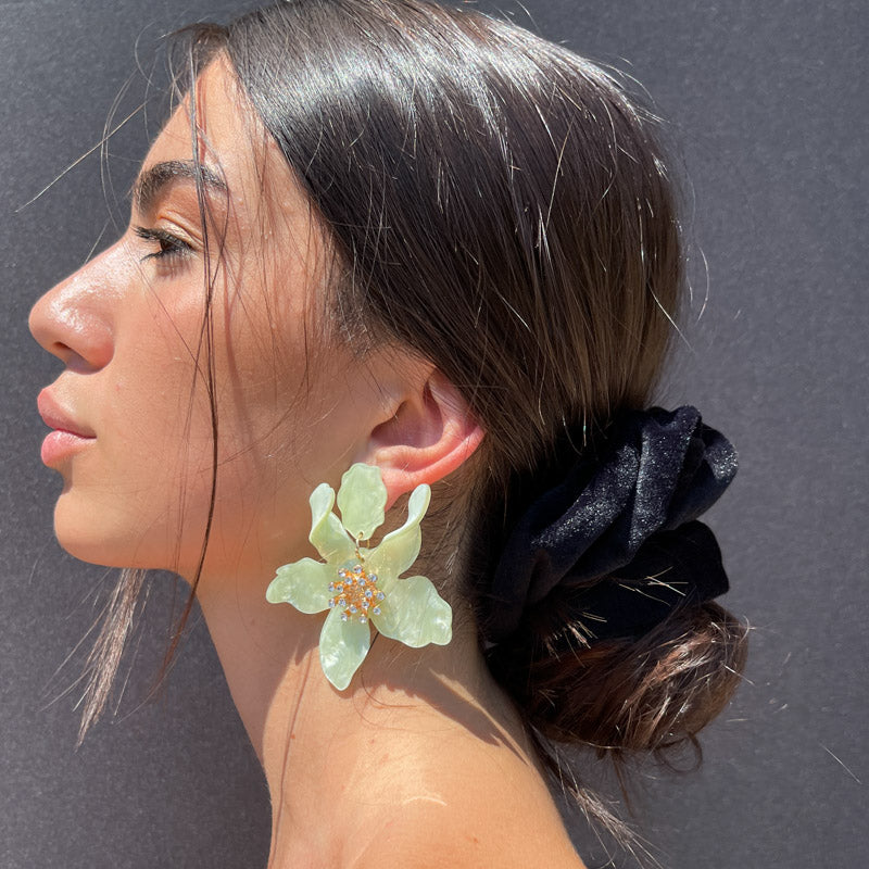 Palestro Milano Orecchini Ibisco con zirconi - New colors