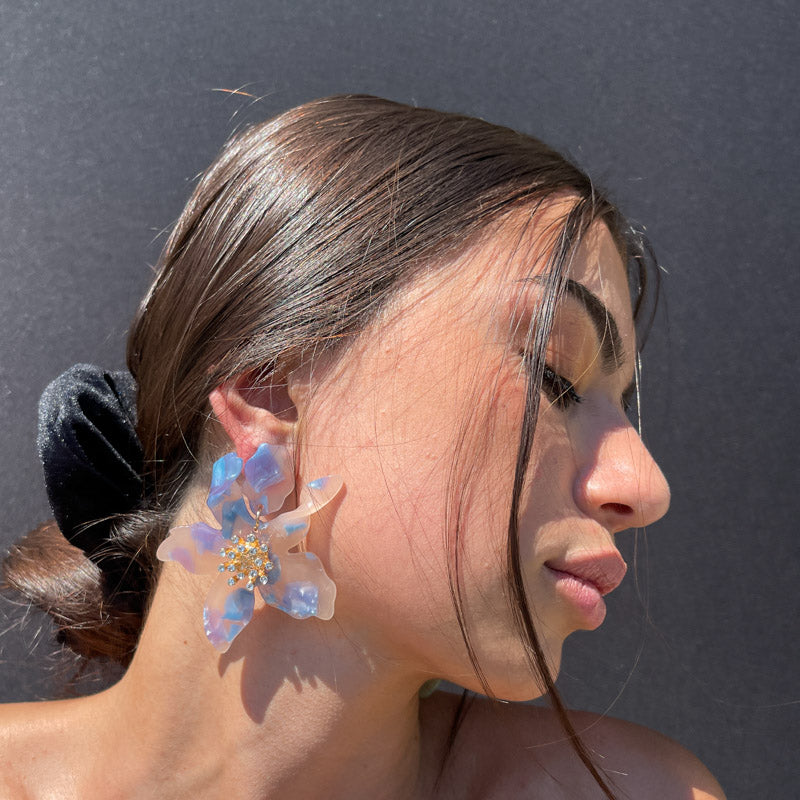 Palestro Milano Orecchini Ibisco con zirconi - New colors