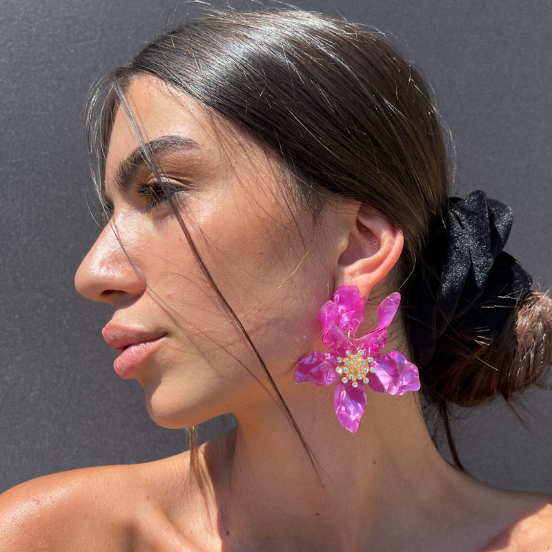 Palestro Milano Orecchini Ibisco con zirconi - New colors