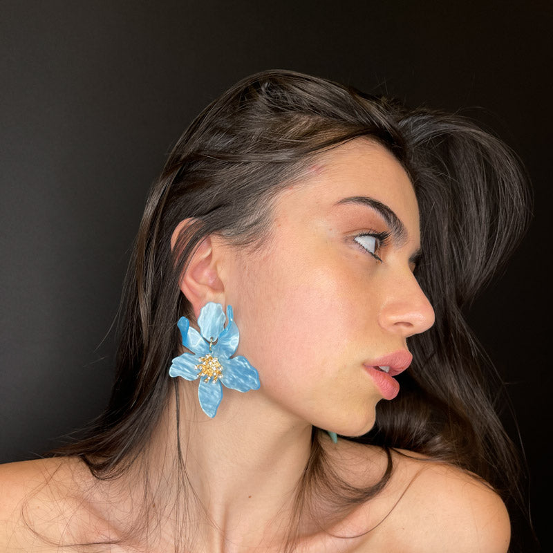 Palestro Milano Orecchini Ibisco con zirconi - New colors