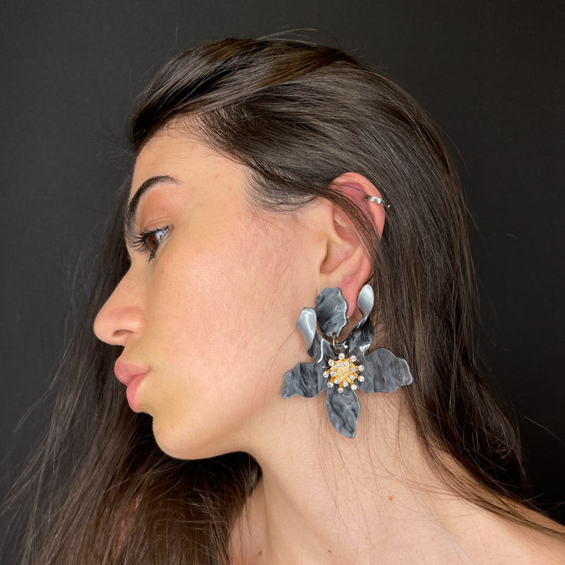 Palestro Milano Orecchini Ibisco con zirconi - New colors