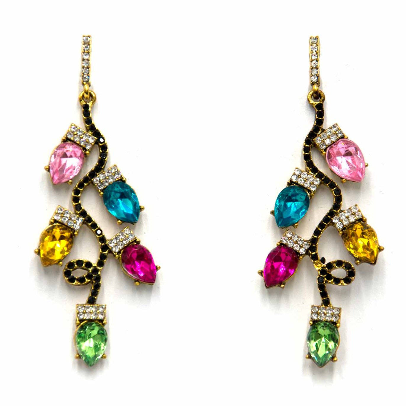 Palestro Milano Orecchini Multicolor Base Black Lucette di Natale