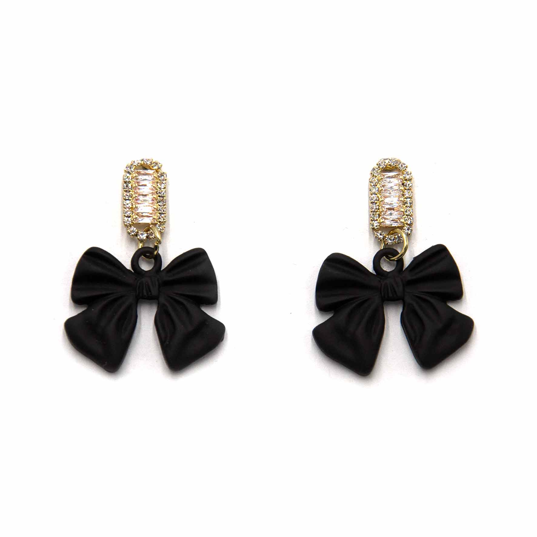 Palestro Milano Orecchini Nero Fiocchetti Luccicosi