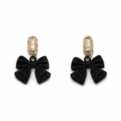 Palestro Milano Orecchini Nero Fiocchetti Luccicosi