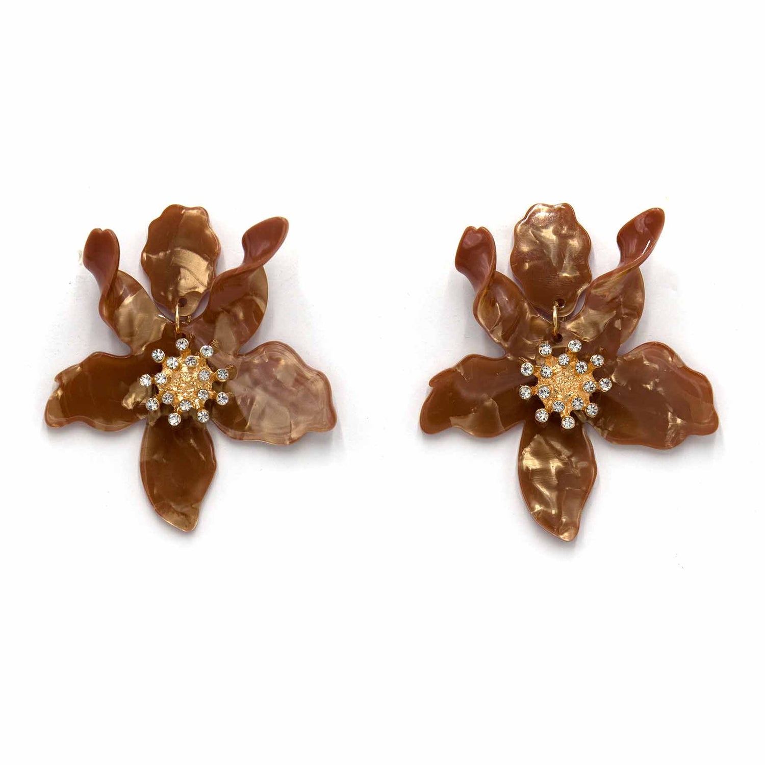 Palestro Milano Orecchini Nocciola Ibisco con zirconi - New colors