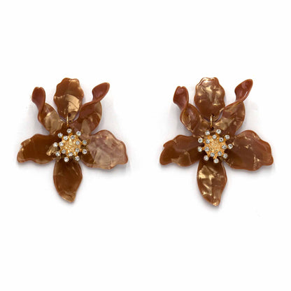 Palestro Milano Orecchini Nocciola Ibisco con zirconi - New colors