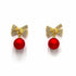 Palestro Milano Orecchini Pallina rossa Fiocchetti gold con pallina