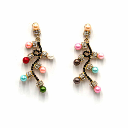Palestro Milano Orecchini Perline Multicolor Luci Natalizie