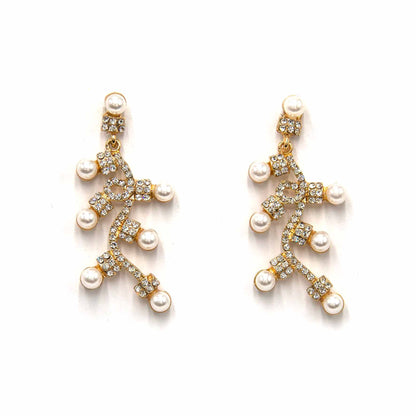 Palestro Milano Orecchini Perline White Luci Natalizie
