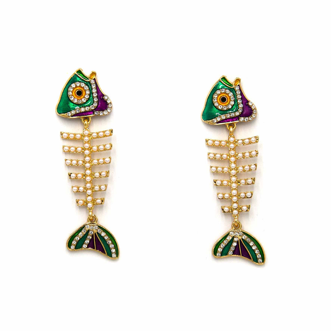 Palestro Milano Orecchini Perline white Pesciolino