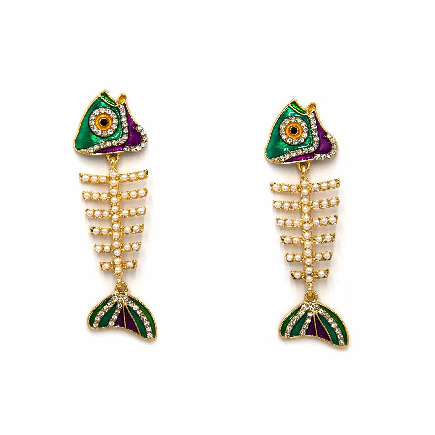 Palestro Milano Orecchini Perline white Pesciolino