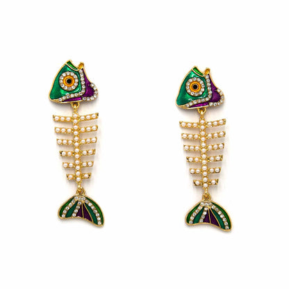 Palestro Milano Orecchini Perline white Pesciolino