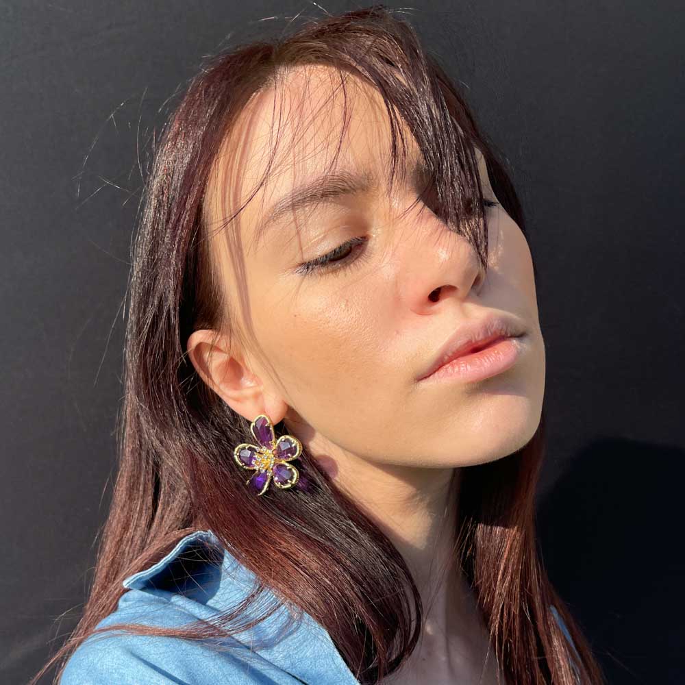 Palestro Milano Orecchini Petali Preziosi