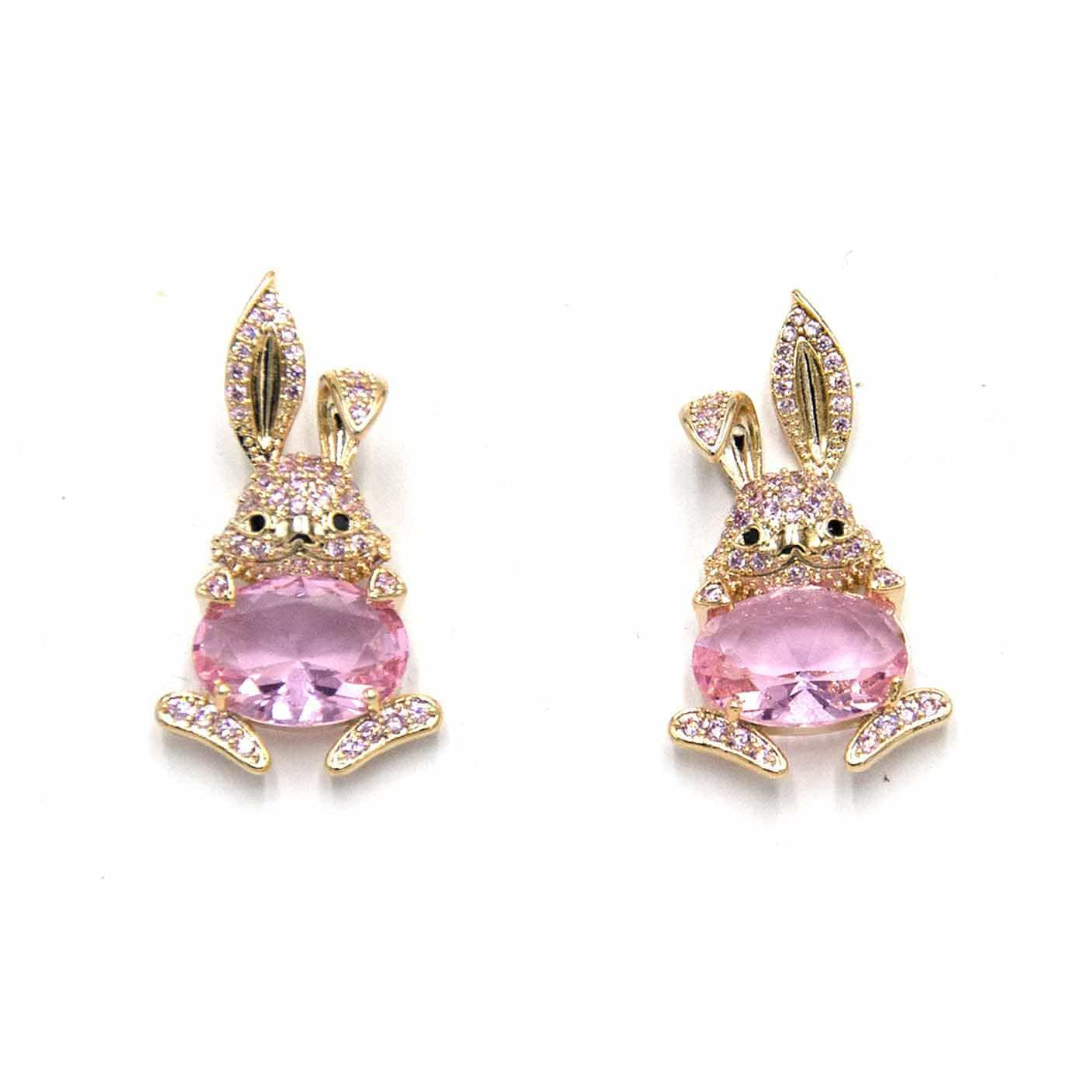 Palestro Milano Orecchini Pink Coniglietto 925 zirconi e pietra