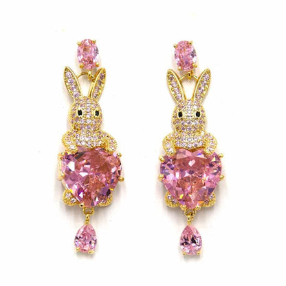 Palestro Milano Orecchini Pink Coniglietto Argento 925 cuore