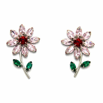 Palestro Milano Orecchini Pink Fiorellini Con Gambo - New Collection