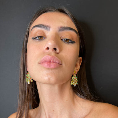 Palestro Milano Orecchini Pino con palline di Natale