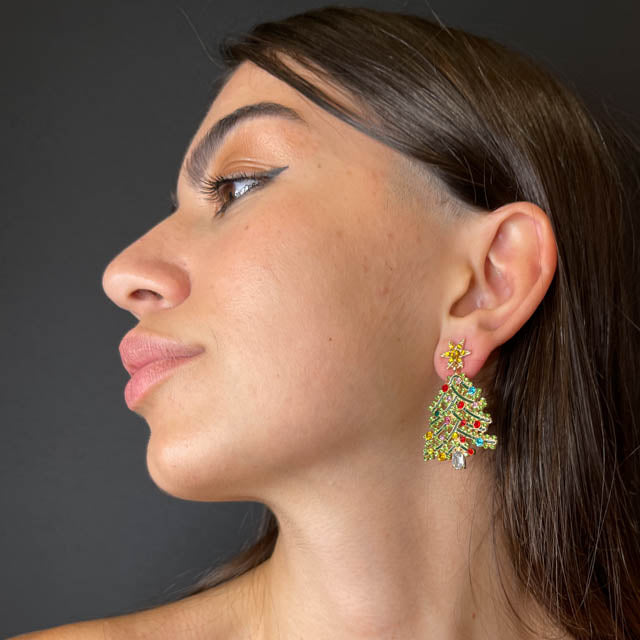 Palestro Milano Orecchini Pino con palline di Natale