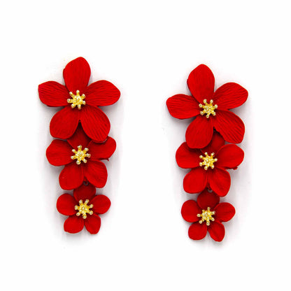 Palestro Milano Orecchini Red Passion Cascata di Tre Fiori