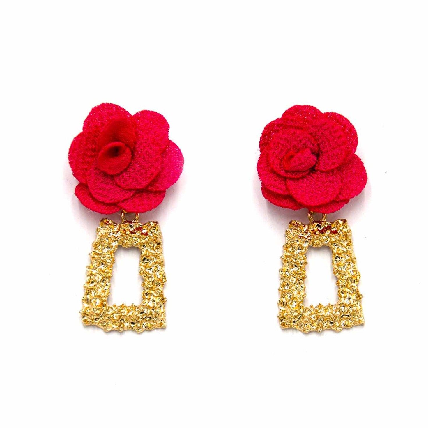 Palestro Milano Orecchini Rosa Fucsia/Fragola Peonie