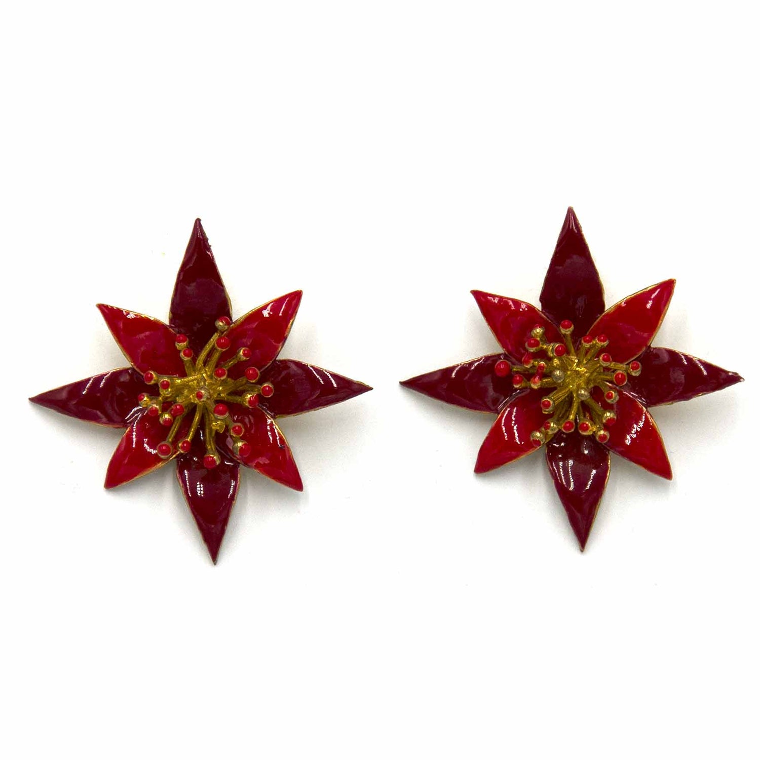 Palestro Milano Orecchini Rosso che passione Ninfea