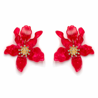 Palestro Milano Orecchini Rosso Corallo Ibisco con zirconi - New colors