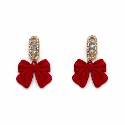 Palestro Milano Orecchini Rosso Fiocchetti Luccicosi