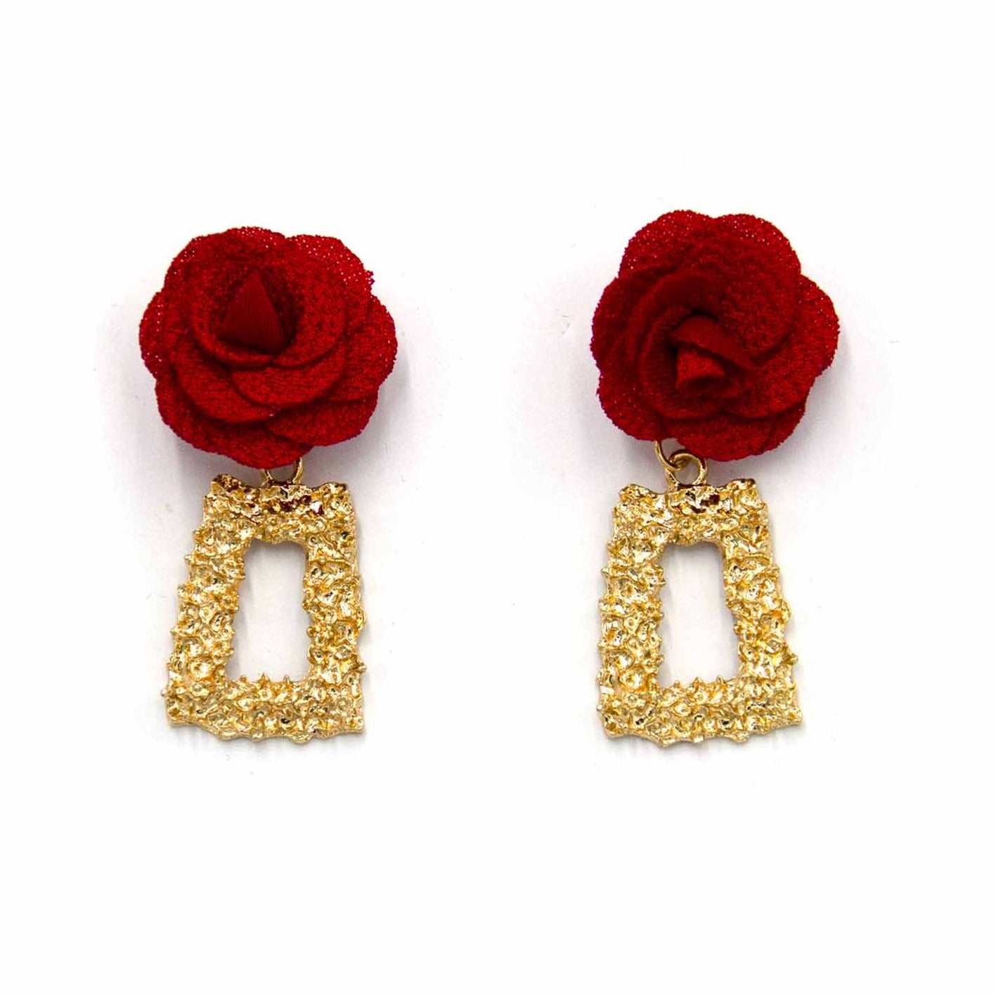 Palestro Milano Orecchini Rosso Passione Peonie