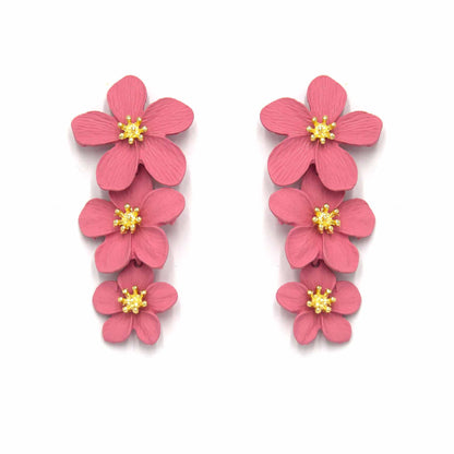 Palestro Milano Orecchini Royal Pink Cascata di Tre Fiori