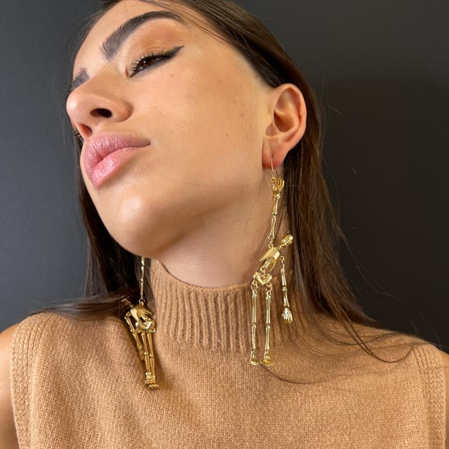 Palestro Milano Orecchini Scheletri Danzanti Gold