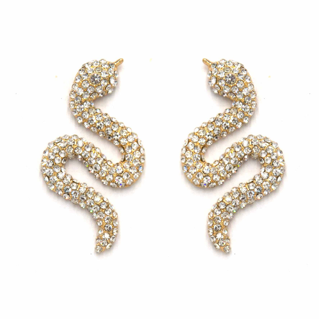 Palestro Milano Orecchini Silver base Gold Serpente di Zirconi