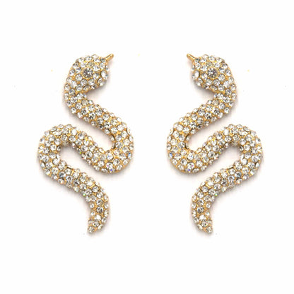 Palestro Milano Orecchini Silver base Gold Serpente di Zirconi